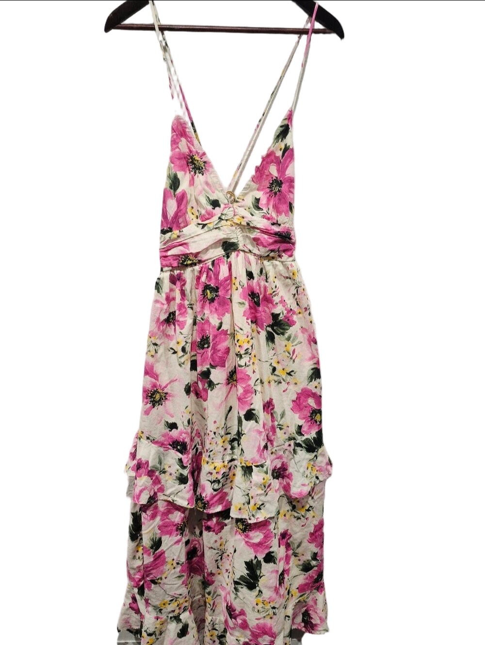 Abercrombie & Fitch Pink & White Floral Tiered Maxi Dress - Picture 5 of 14